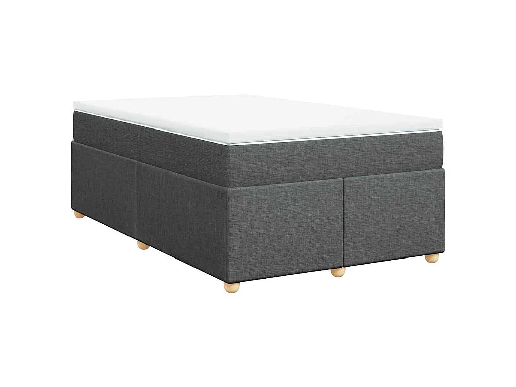 Boxspring met matras stof donkergrijs 120x190 cm