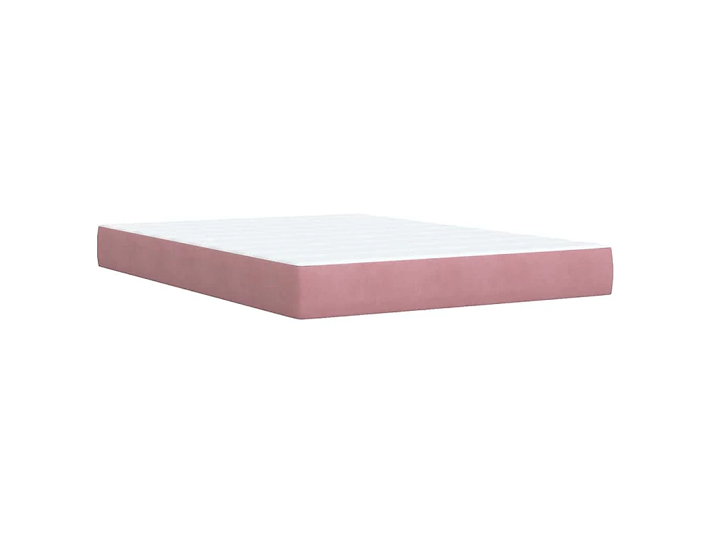 Boxspring met matras fluweel roze 160x200 cm