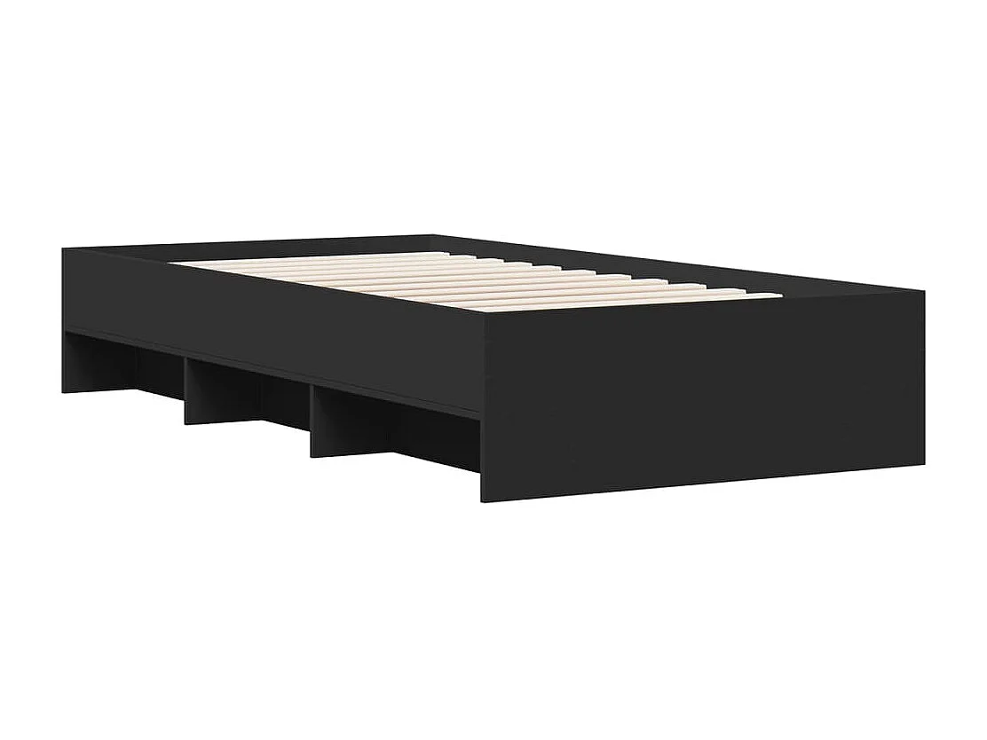 Cadre de lit sans matelas noir 100x200 cm bois d'ingénierie