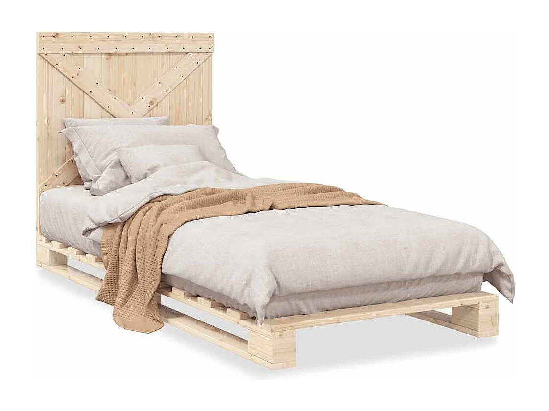 Cadre de lit sans matelas avec tête de lit 90x200 cm