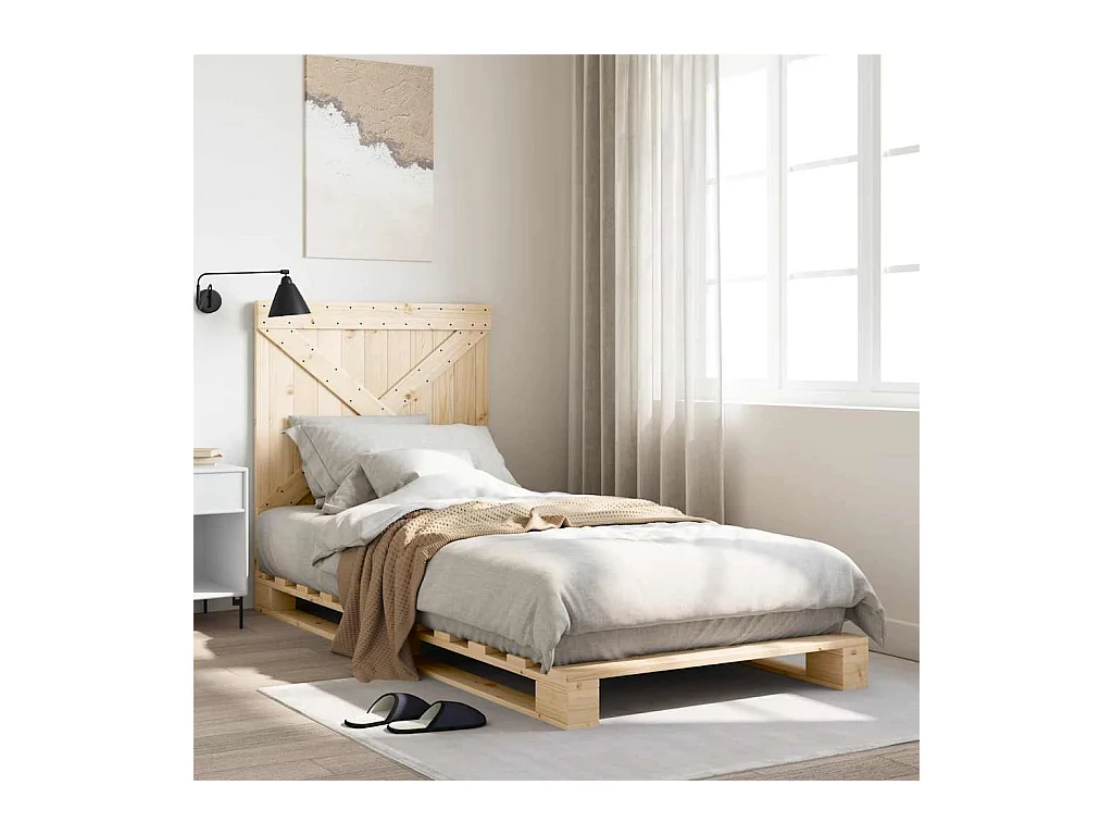 Cadre de lit sans matelas avec tête de lit 90x200 cm