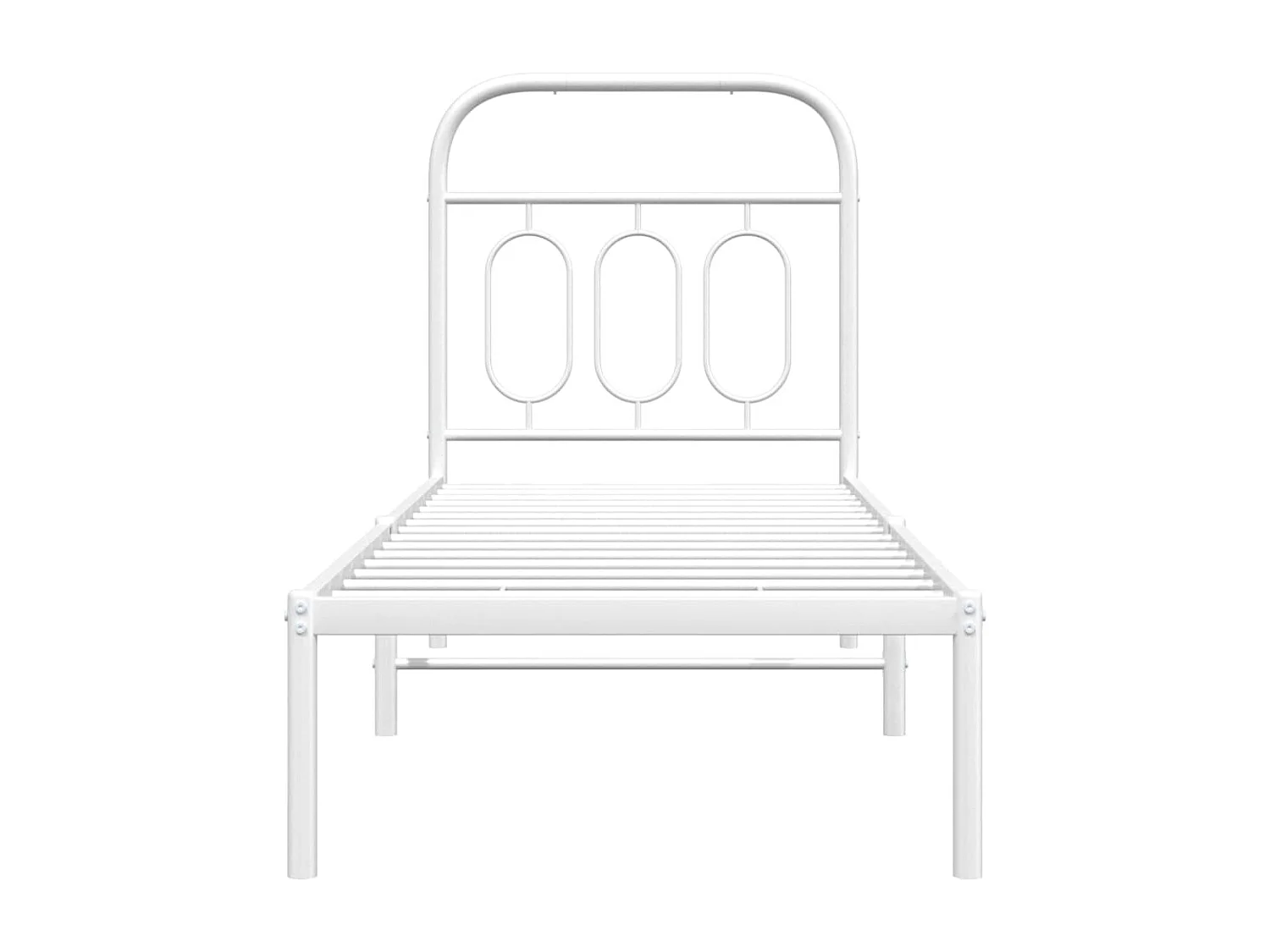 Giroletto senza Materaso con Testiera Metallo Bianco 75x190 cm