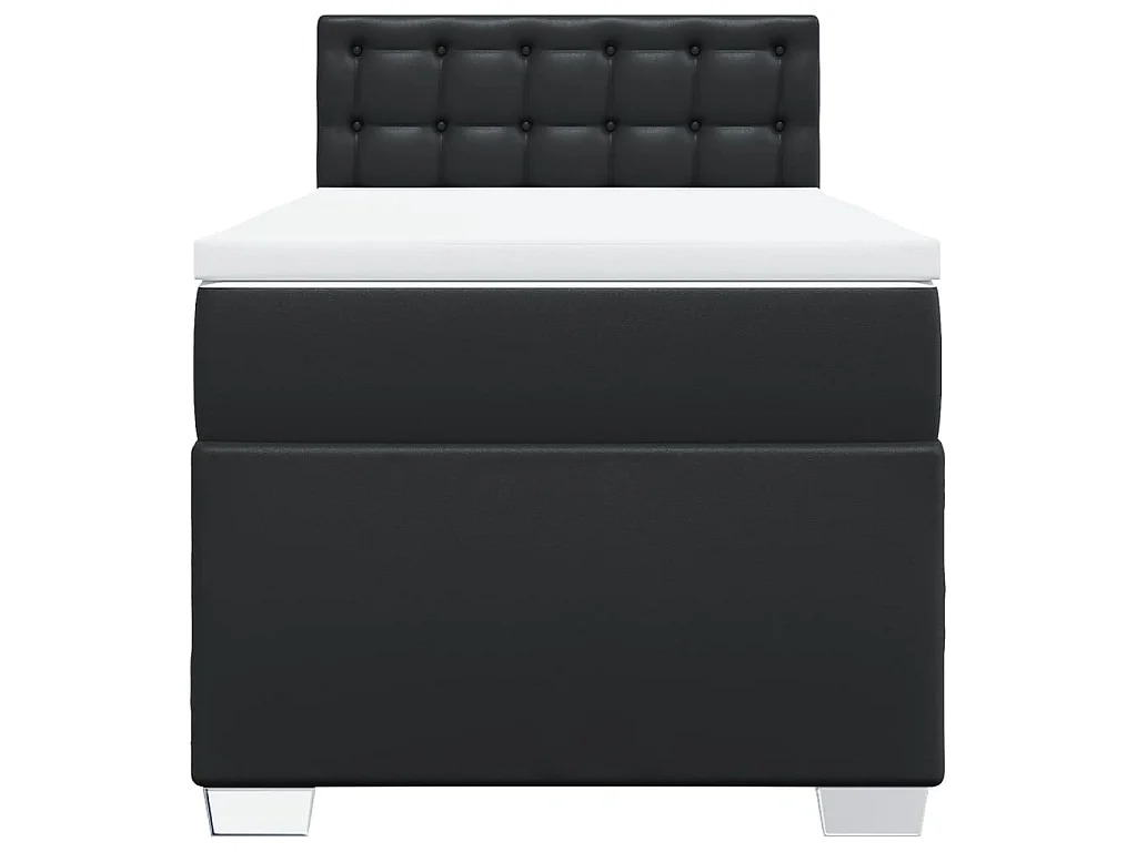 Boxspring met matras kunstleer zwart 90x190 cm