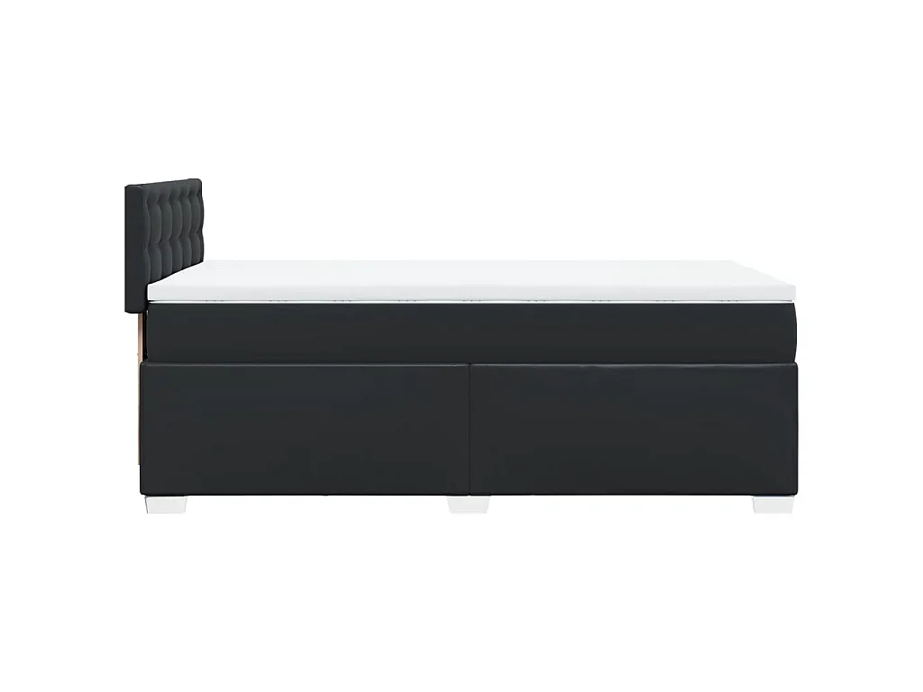 Boxspring met matras kunstleer zwart 90x190 cm