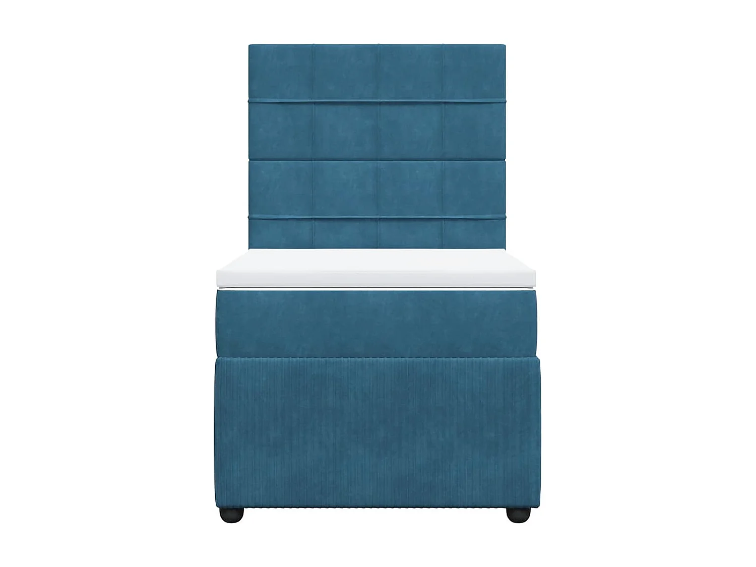 Cama com molas/colchão 100x200 cm veludo azul-escuro