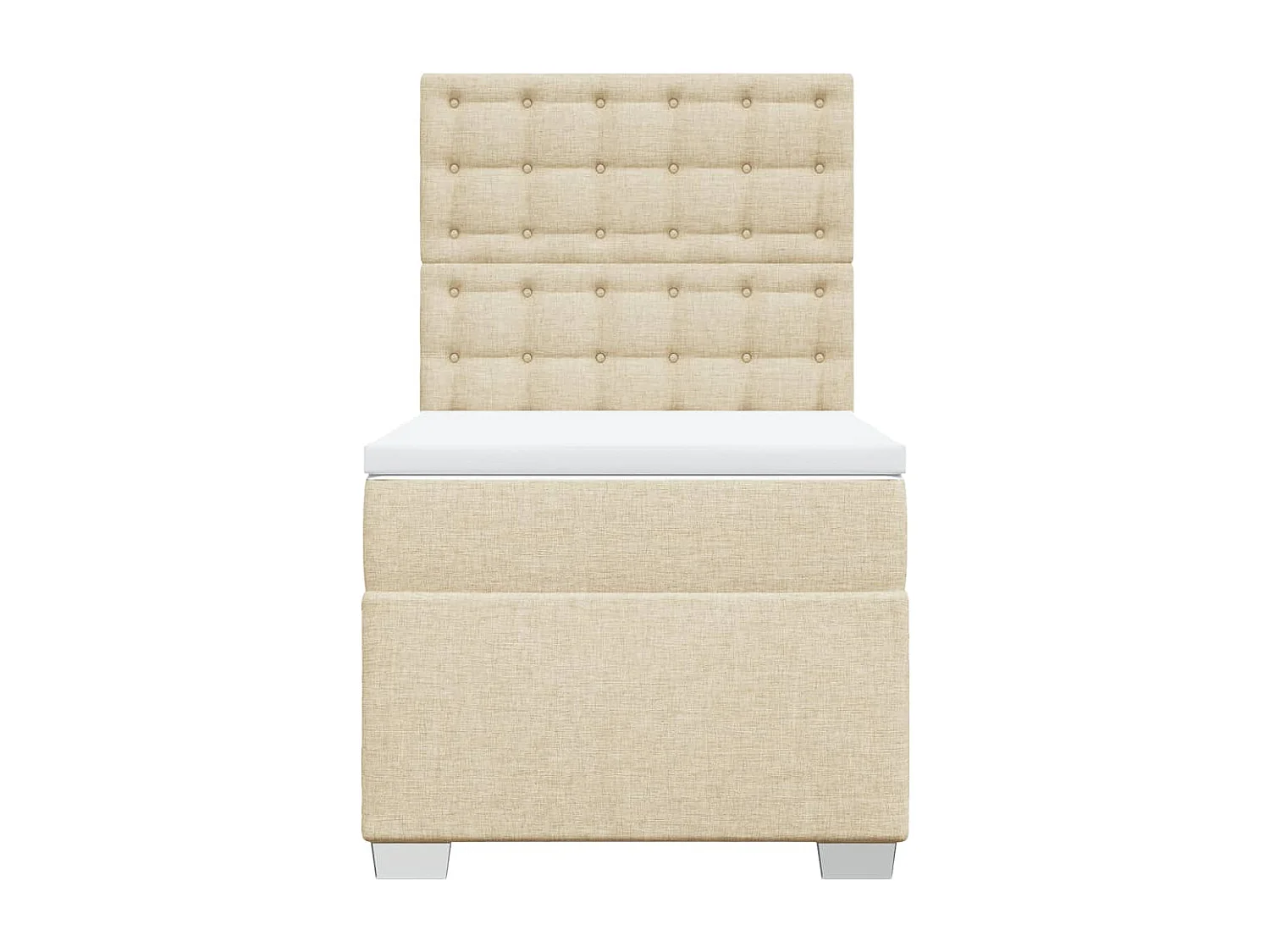 Sommier à lattes de lit avec matelas Crème 80x200 cm Tissu