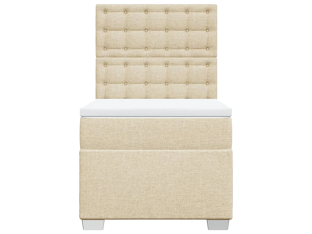 Sommier à lattes de lit avec matelas Crème 80x200 cm Tissu