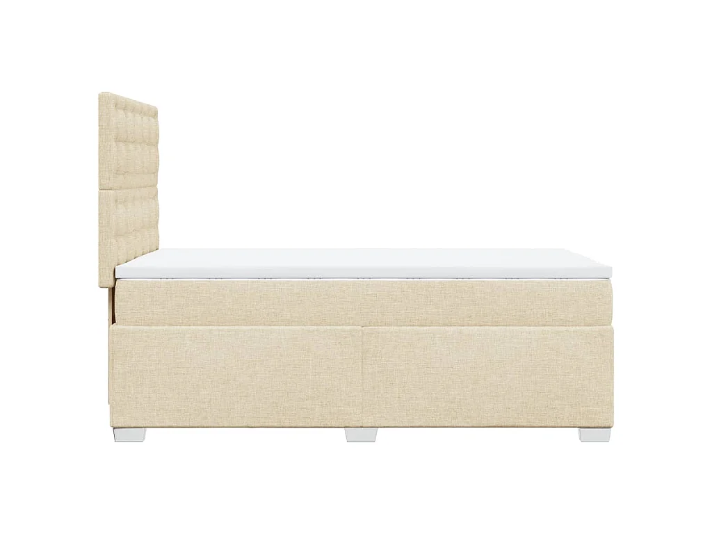 Sommier à lattes de lit avec matelas Crème 80x200 cm Tissu