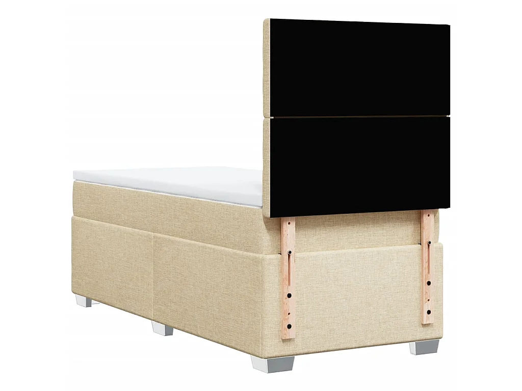 Sommier à lattes de lit avec matelas Crème 80x200 cm Tissu