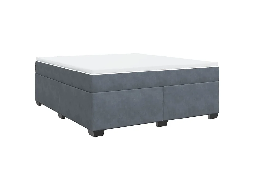 Boxspring met matras fluweel donkergrijs 180x200 cm