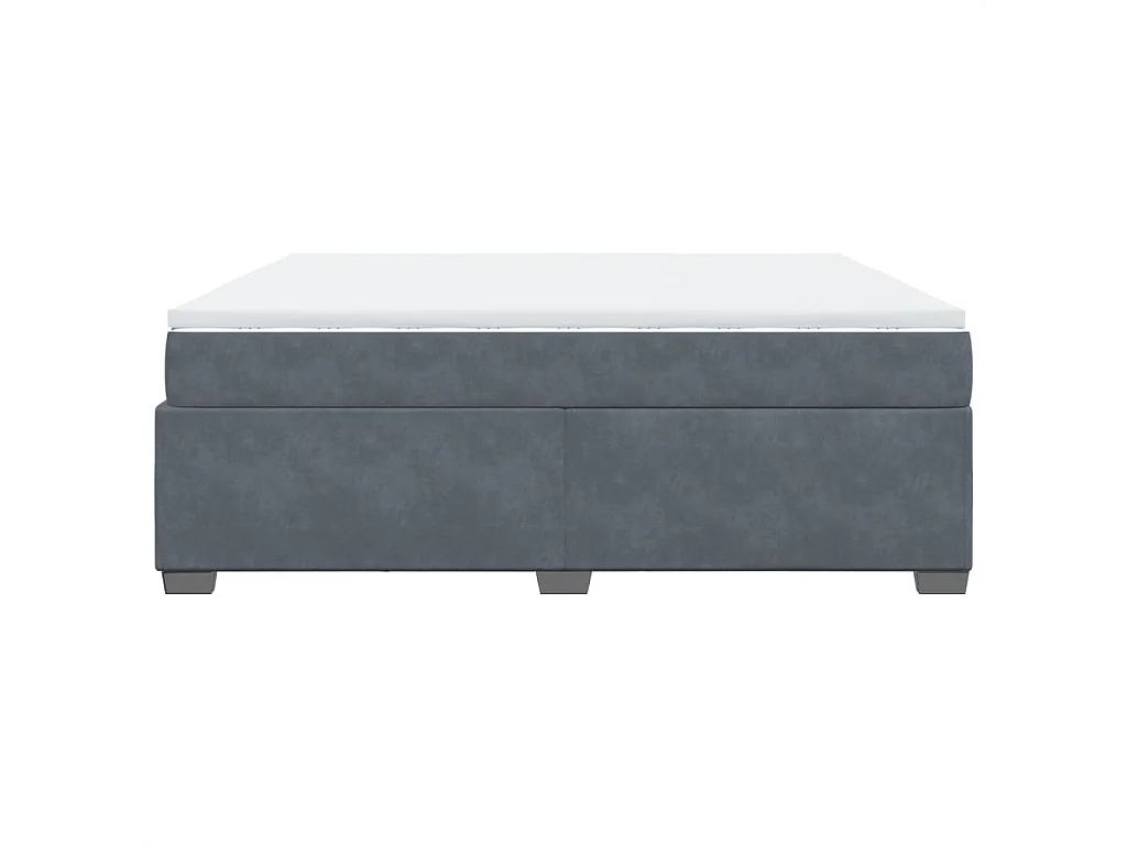 Boxspring met matras fluweel donkergrijs 180x200 cm
