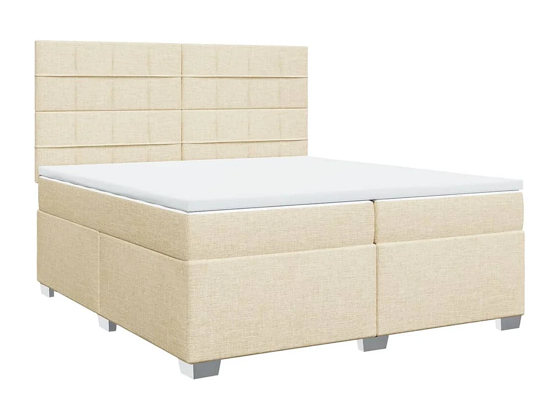 Boxspringbett mit Matratze Creme 200x200 cm Stoff