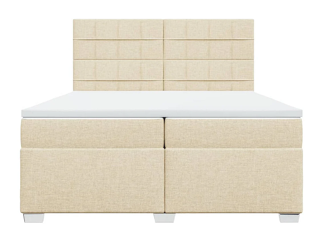 Boxspringbett mit Matratze Creme 200x200 cm Stoff