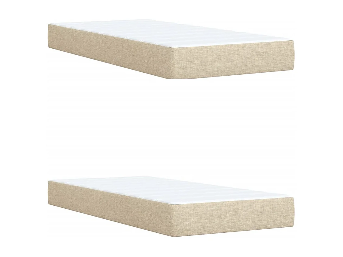 Boxspringbett mit Matratze Creme 200x200 cm Stoff