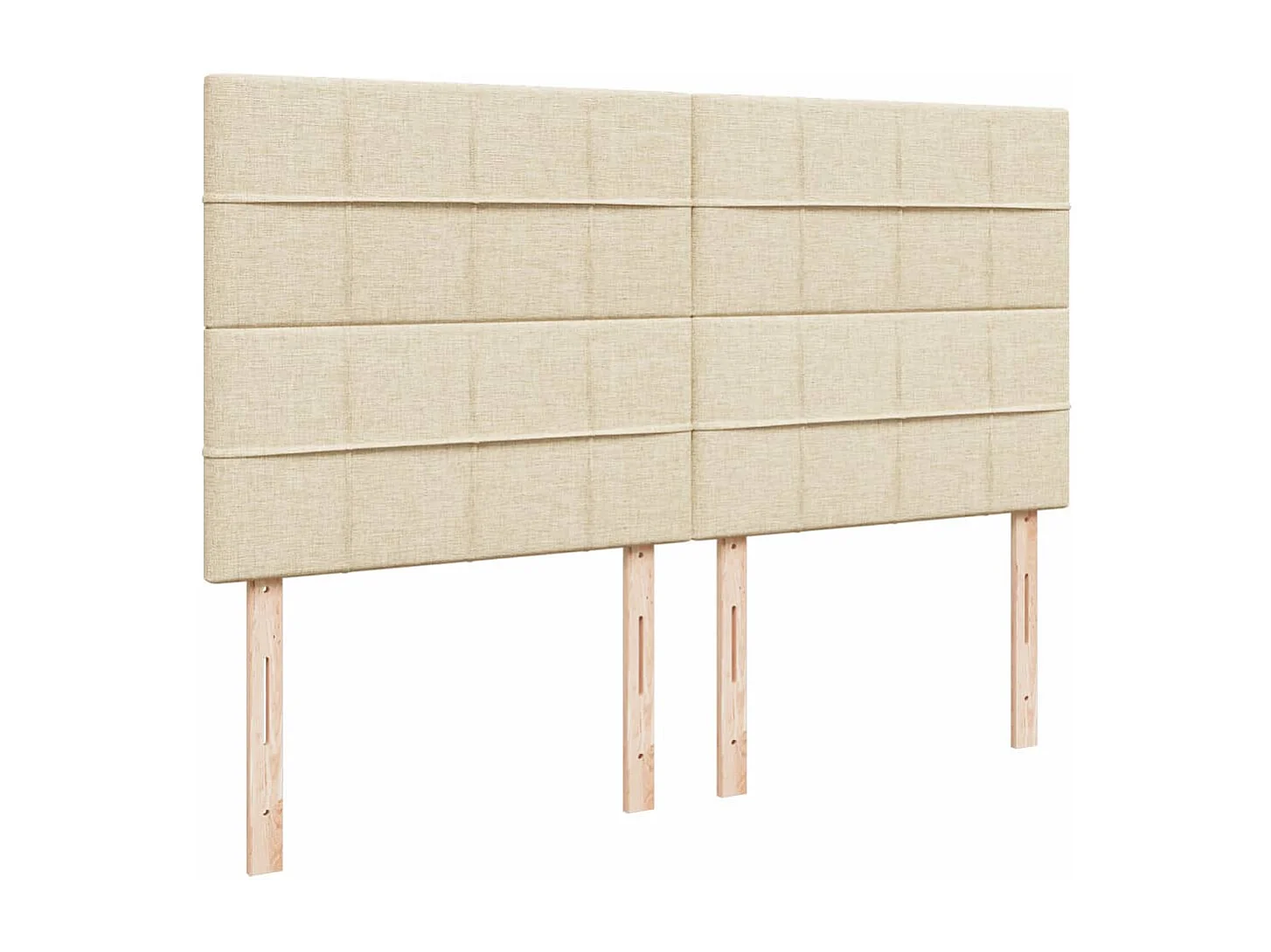 Boxspringbett mit Matratze Creme 200x200 cm Stoff