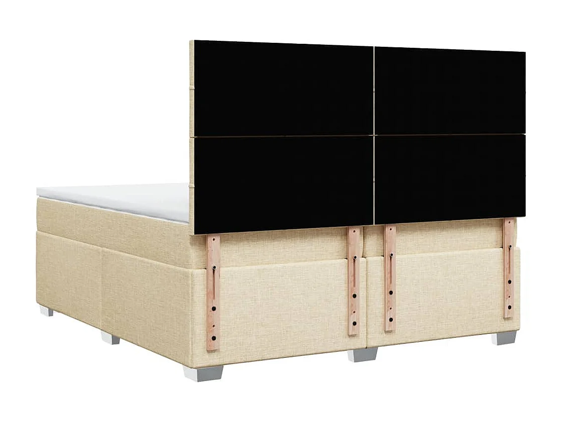 Boxspringbett mit Matratze Creme 200x200 cm Stoff