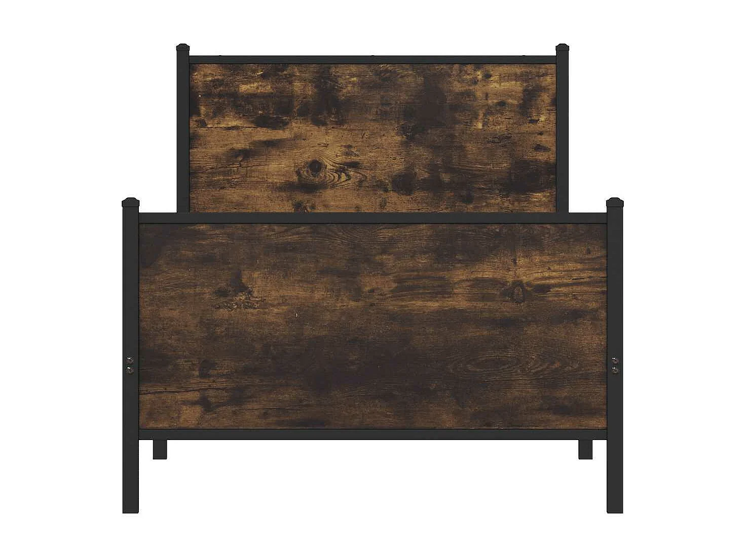 Cadre de lit en métal sans matelas chêne fumé 80x200 cm