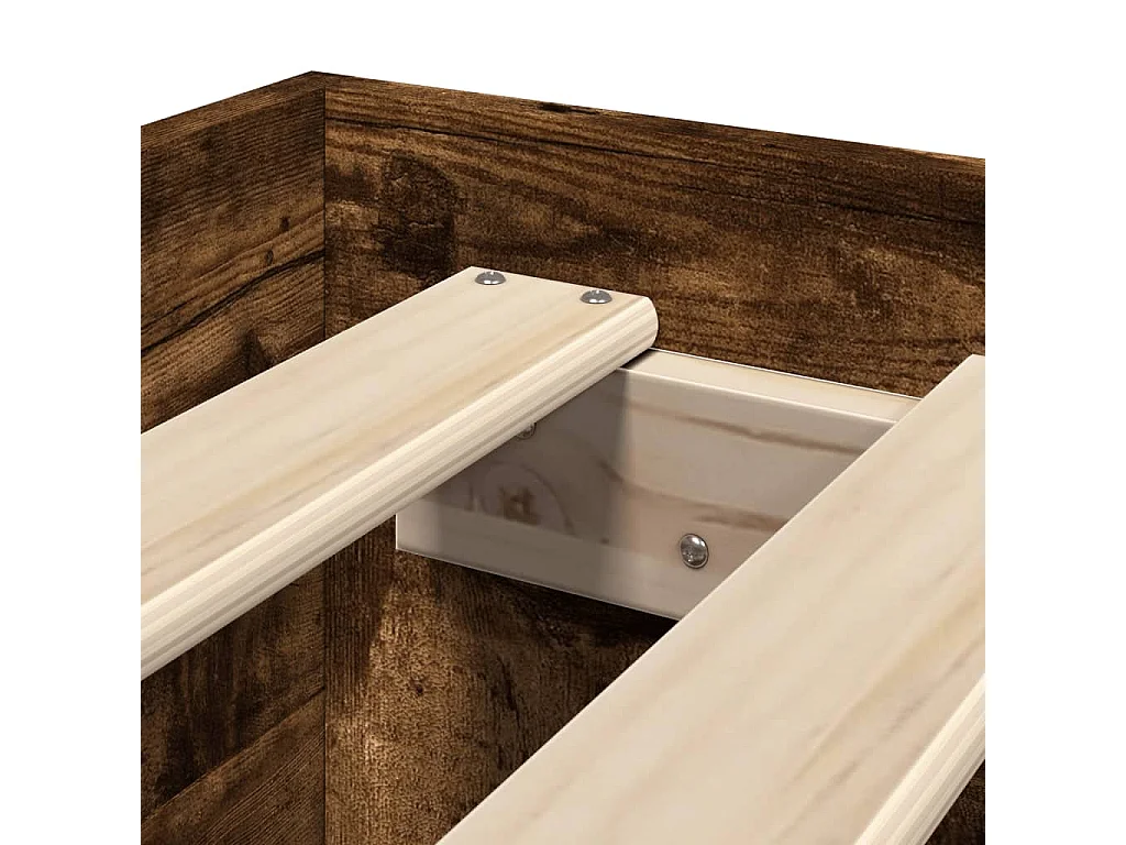 Cadre de lit sans matelas chêne fumé 100x200 cm bois ingénierie