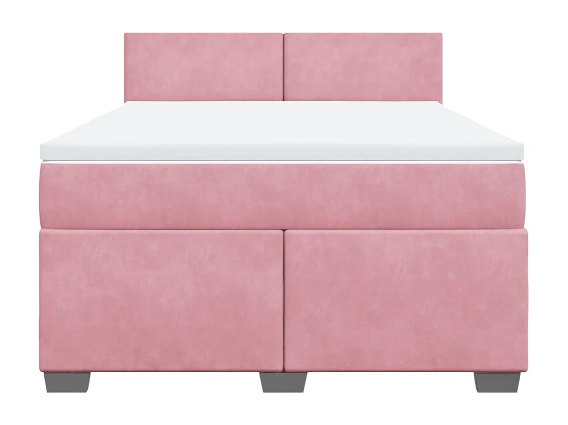 Cama com molas/colchão 140x200 cm veludo rosa-escuro