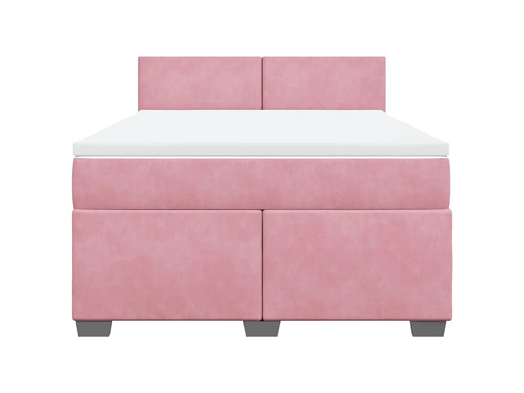 Boxspringbett mit Matratze Dunkelrosa 140x200 cm Samt