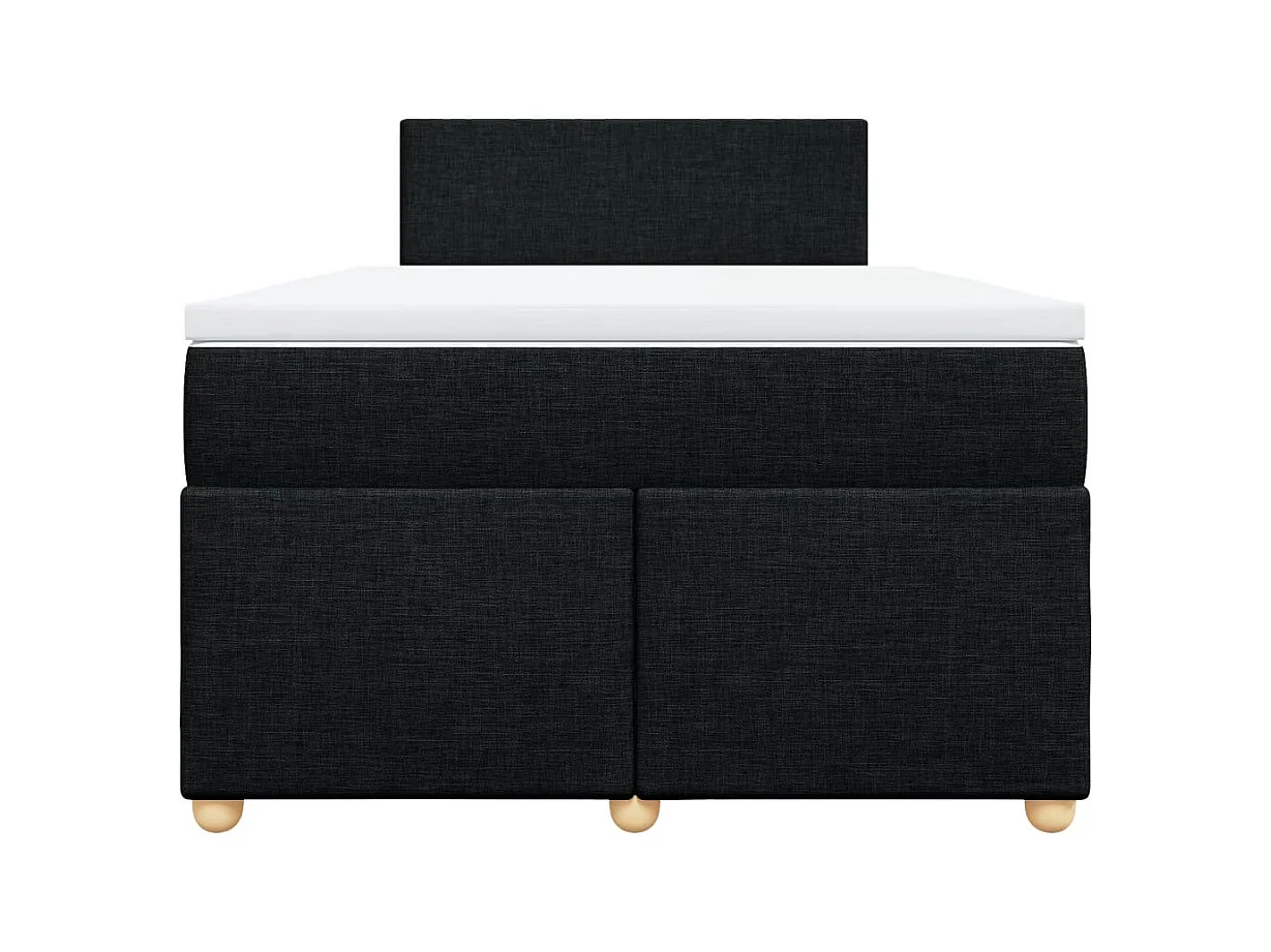 Sommier à lattes de lit avec matelas Noir 120x200 cm Tissu