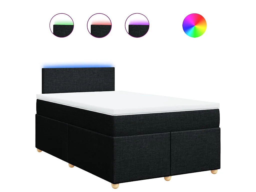 Boxspring met matras stof zwart 120x200 cm