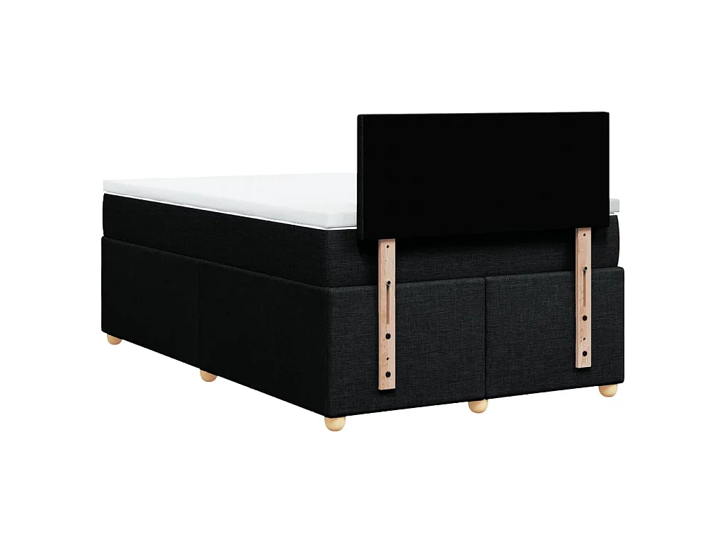 Boxspring met matras stof zwart 120x200 cm