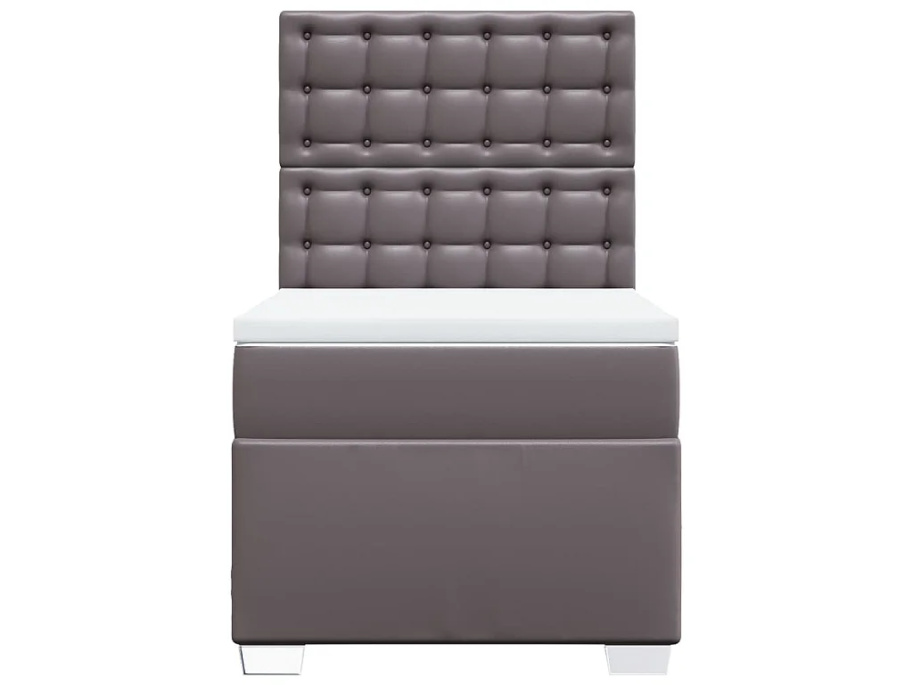 Boxspring met matras kunstleer grijs 80x200 cm