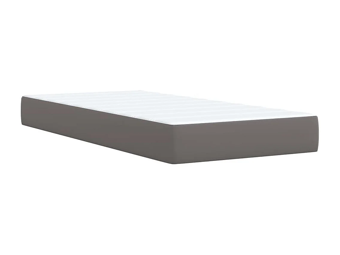 Boxspring met matras kunstleer grijs 80x200 cm
