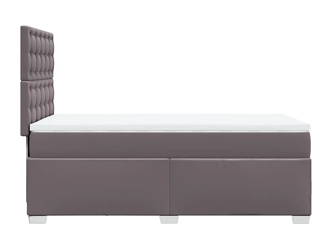 Boxspring met matras kunstleer grijs 80x200 cm