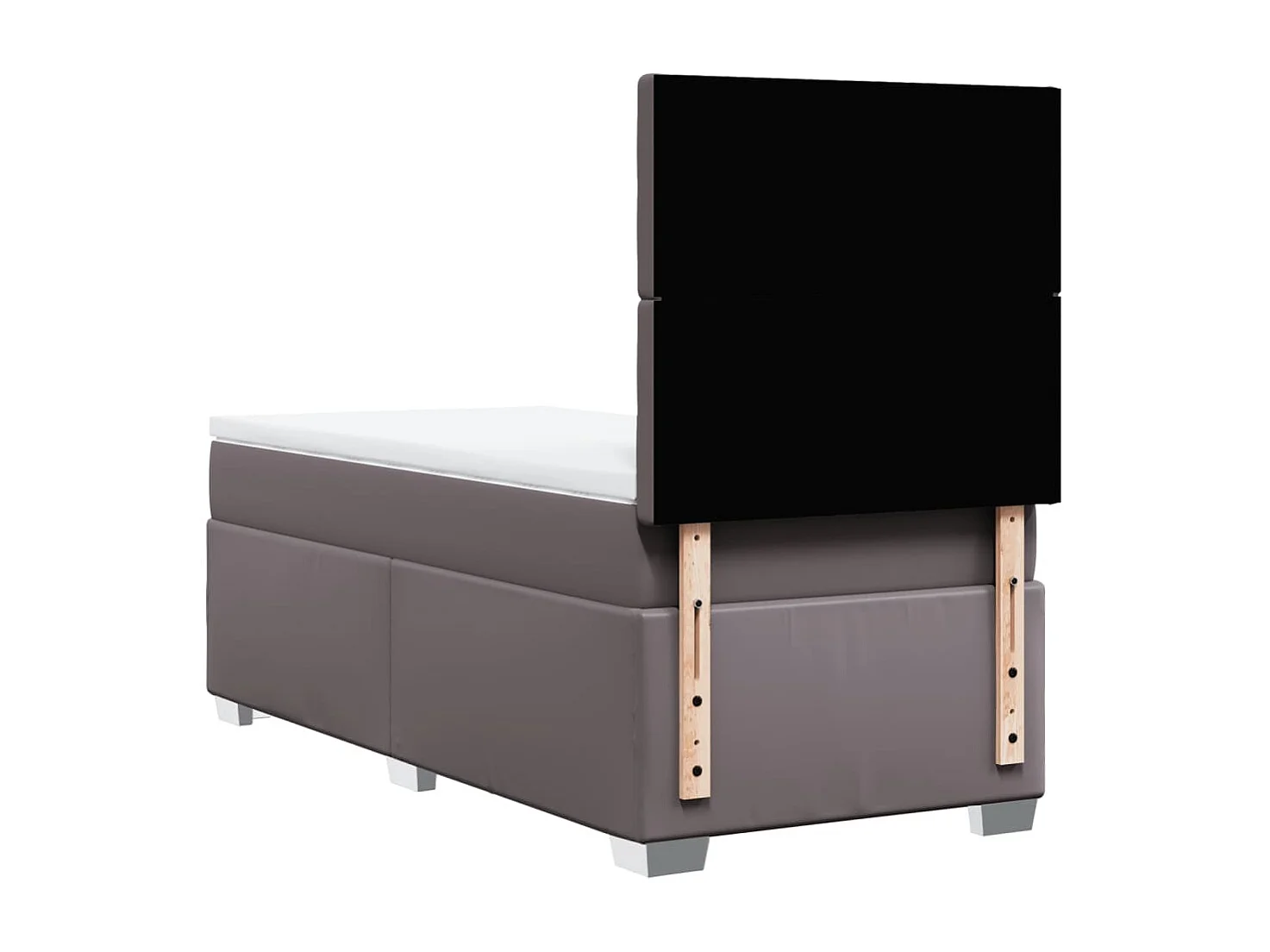 Boxspring met matras kunstleer grijs 80x200 cm