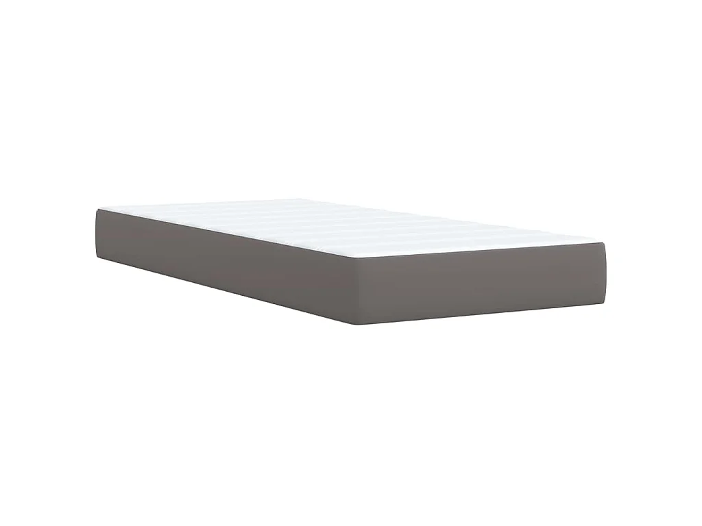 Boxspring met matras kunstleer grijs 80x200 cm