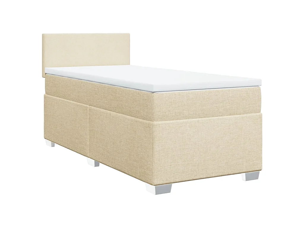 Boxspringbett mit Matratze Creme 100x200 cm Stoff