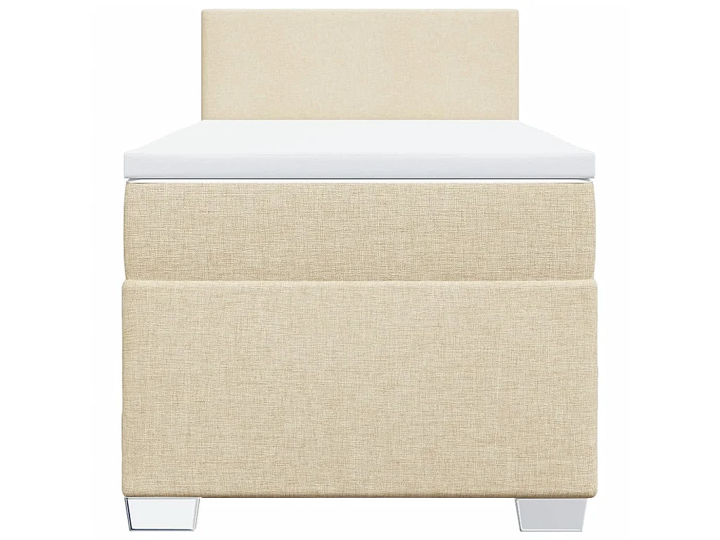 Boxspringbett mit Matratze Creme 100x200 cm Stoff