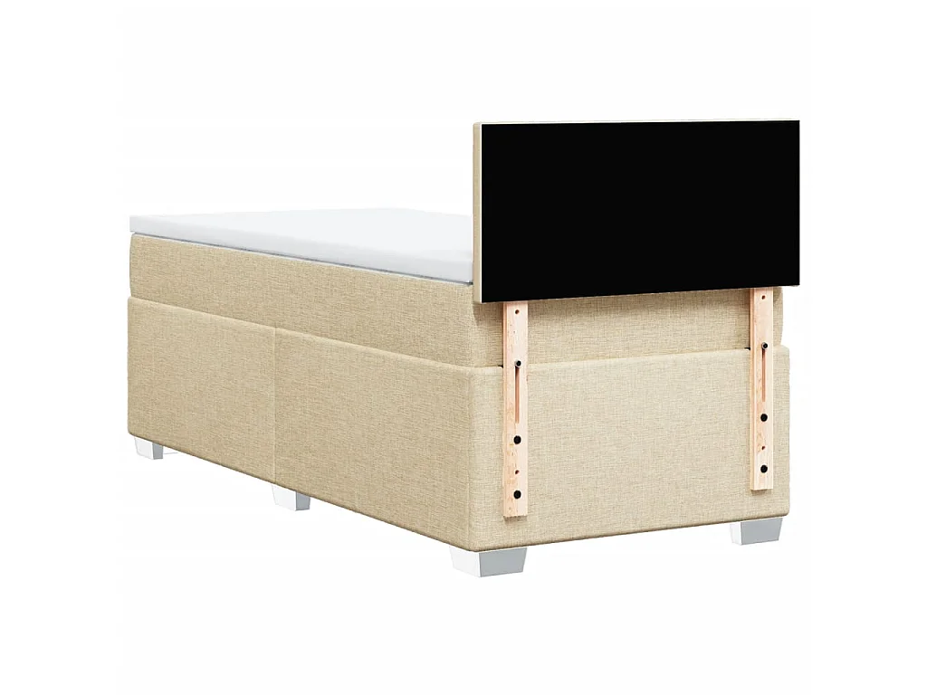 Boxspringbett mit Matratze Creme 100x200 cm Stoff