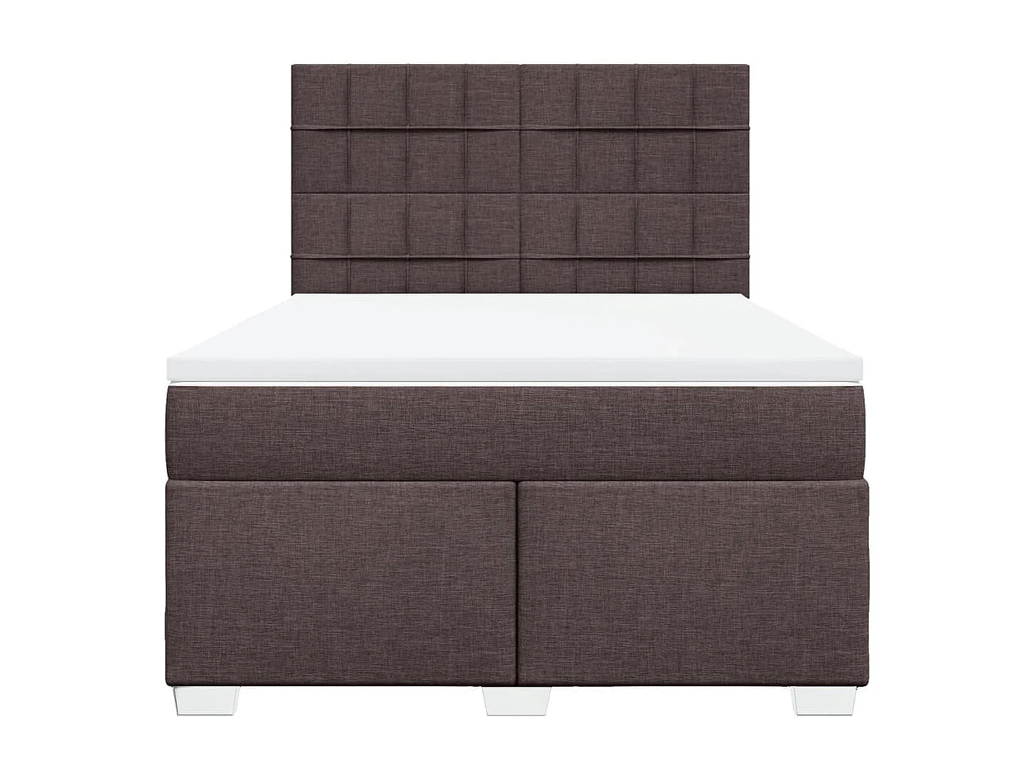 Giroletto a Molle con Materasso Marrone Scuro 160x200cm Tessuto