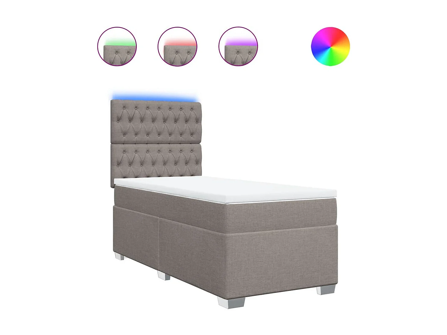 Boxspringbett mit Matratze Taupe 80x200 cm Stoff
