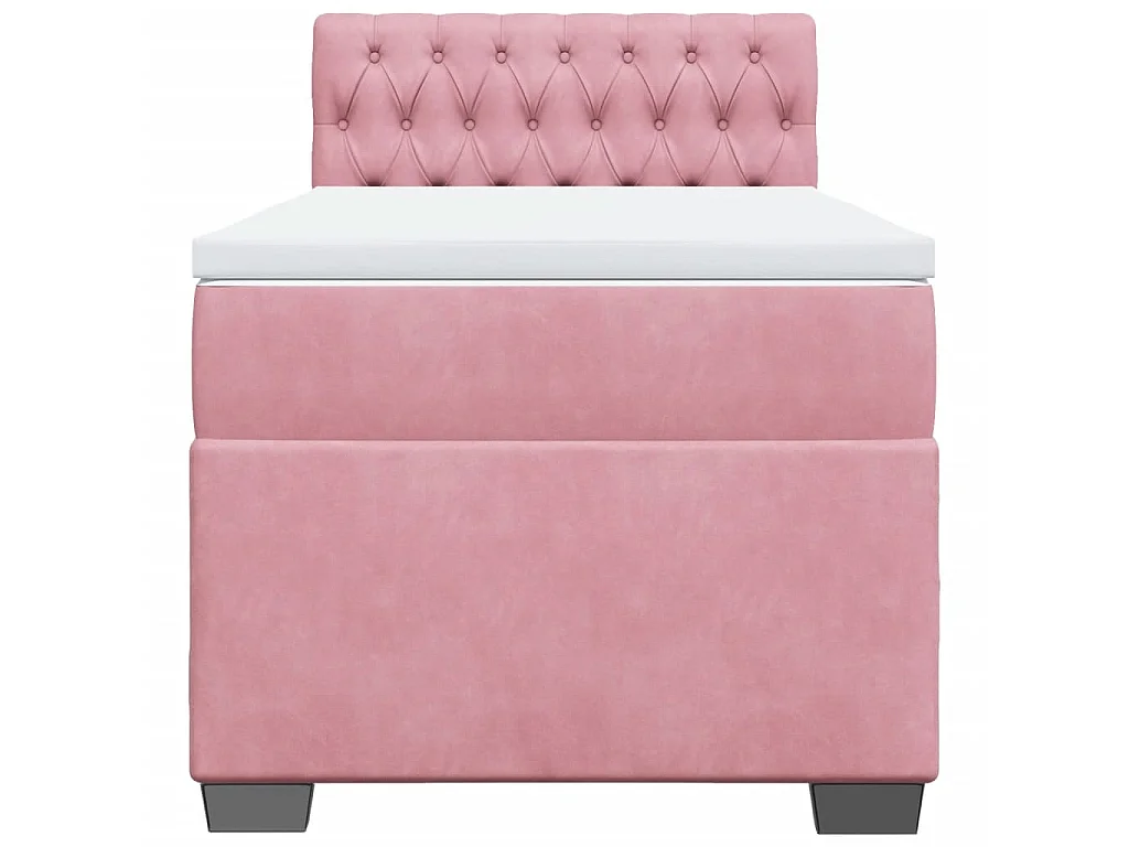 Boxspring met matras fluweel roze 90x190 cm