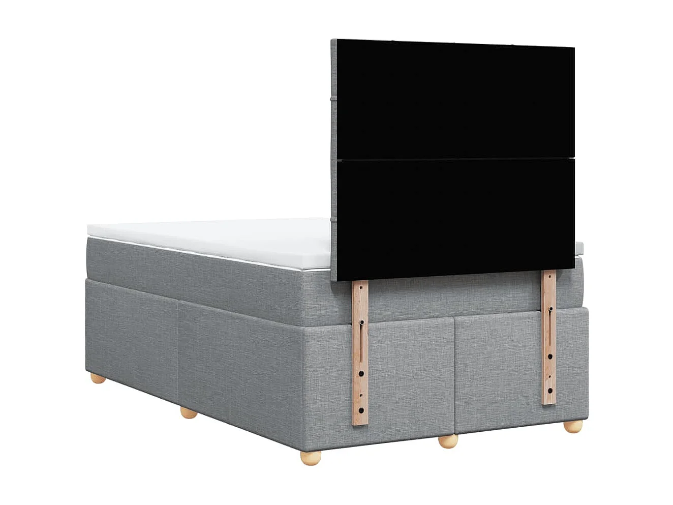 Sommier à lattes de lit avec matelas Gris clair 120x200cm Tissu