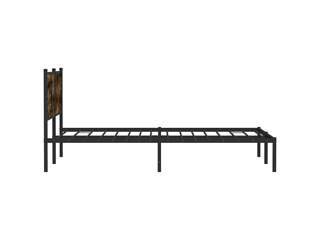 Bedframe zonder matras metaal gerookt eikenkleurig 180x200 cm