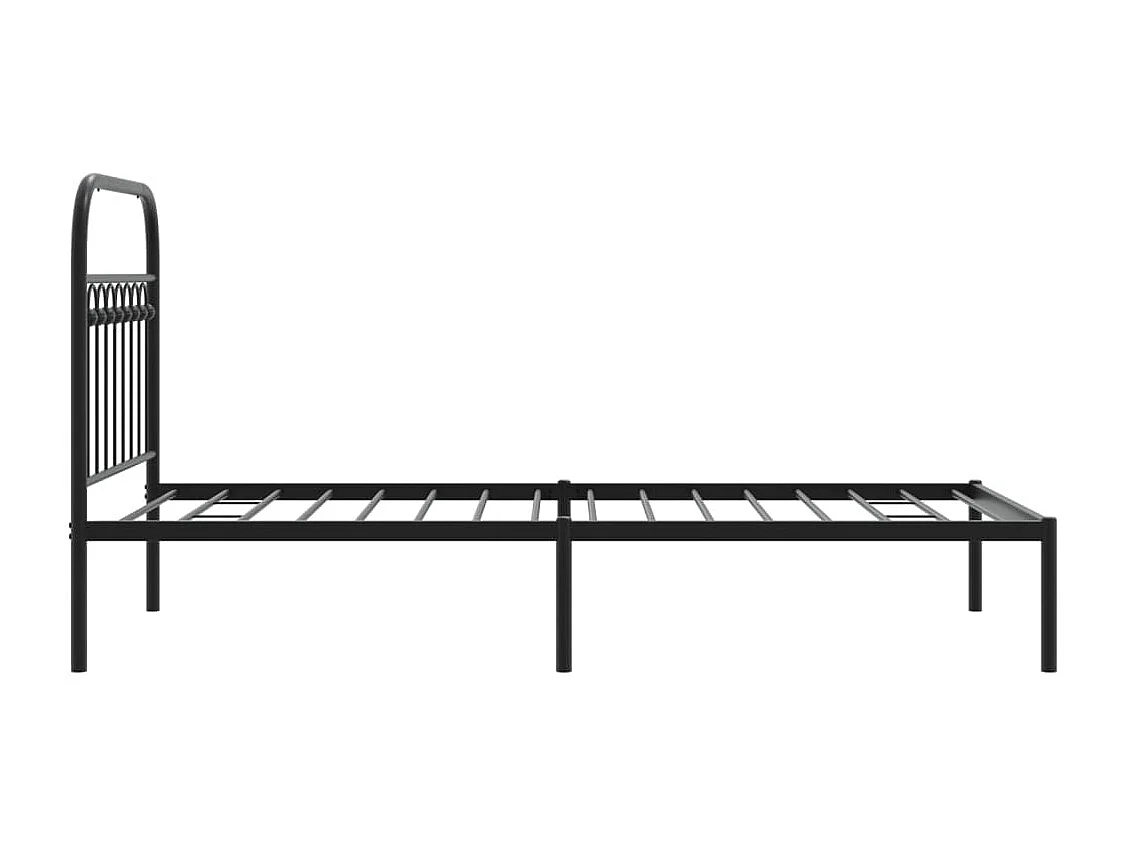 Estructura cama sin colchón con cabecero metal negro 90x200 cm