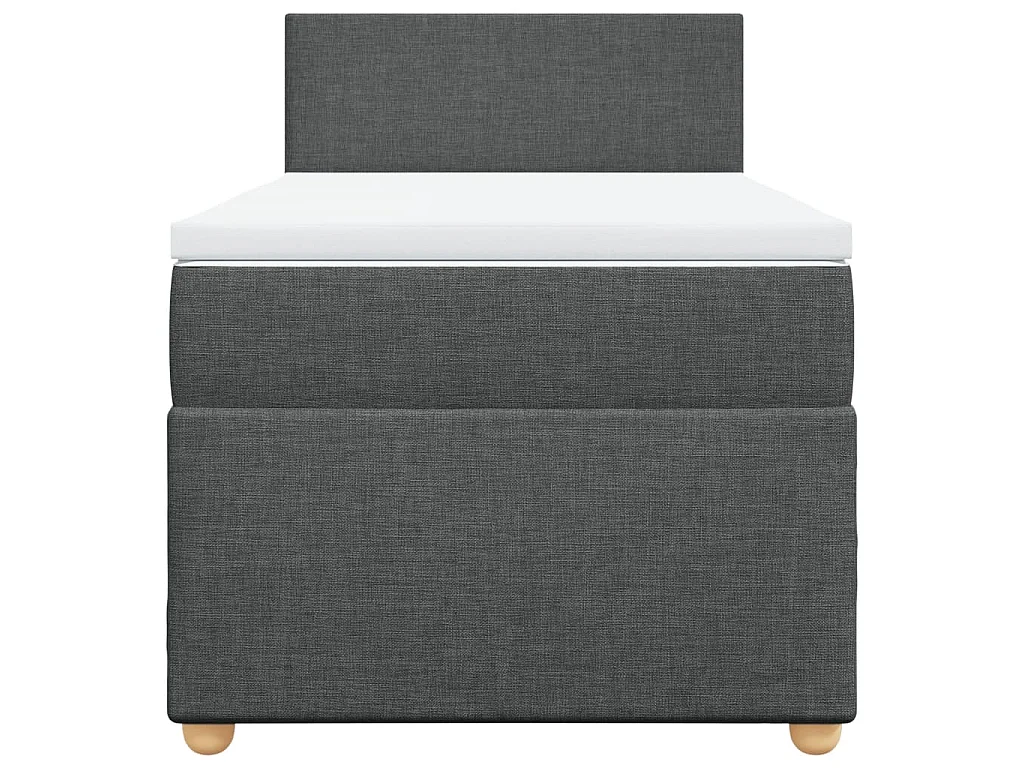 Boxspring met matras stof donkergrijs 90x200 cm
