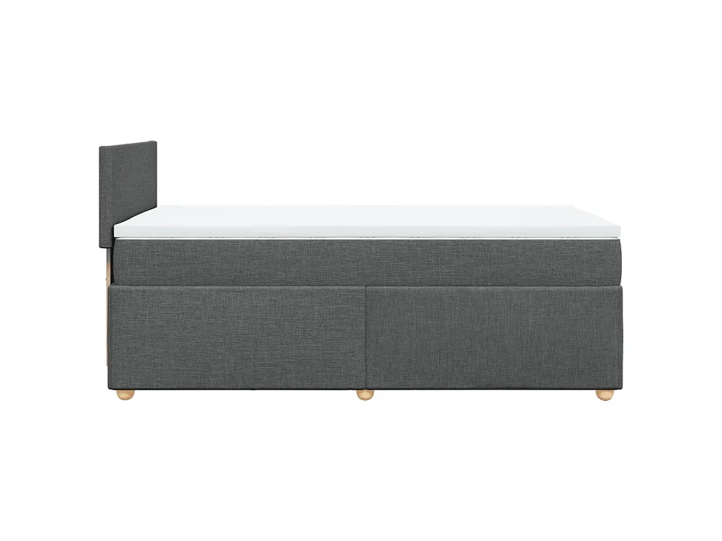 Boxspring met matras stof donkergrijs 90x200 cm
