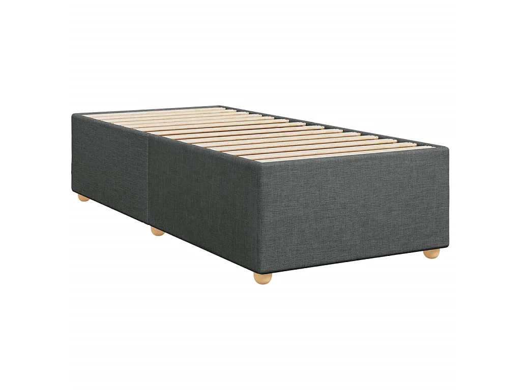 Boxspring met matras stof donkergrijs 90x200 cm