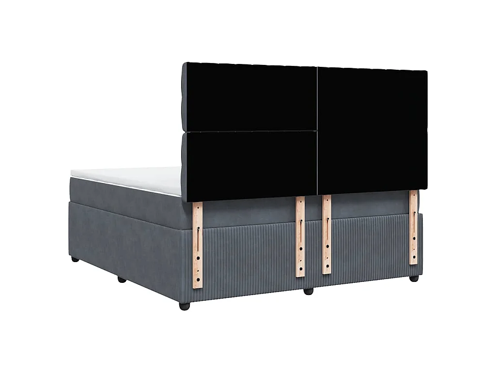 Boxspringbett mit Matratze Dunkelgrau 180x200 cm Samt