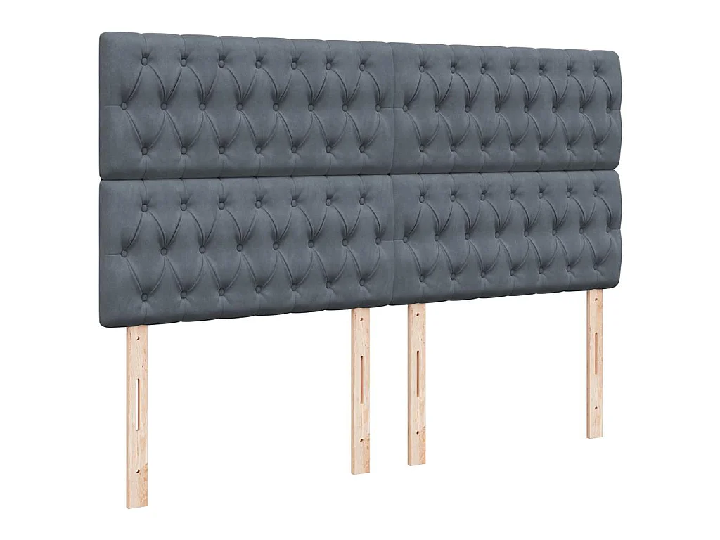 Boxspringbett mit Matratze Dunkelgrau 180x200 cm Samt