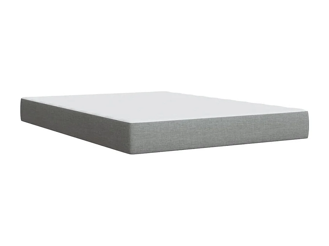 Cama box spring con colchón tela gris claro 160x200 cm