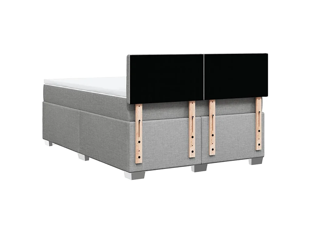Boxspring met matras stof lichtgrijs 160x200 cm