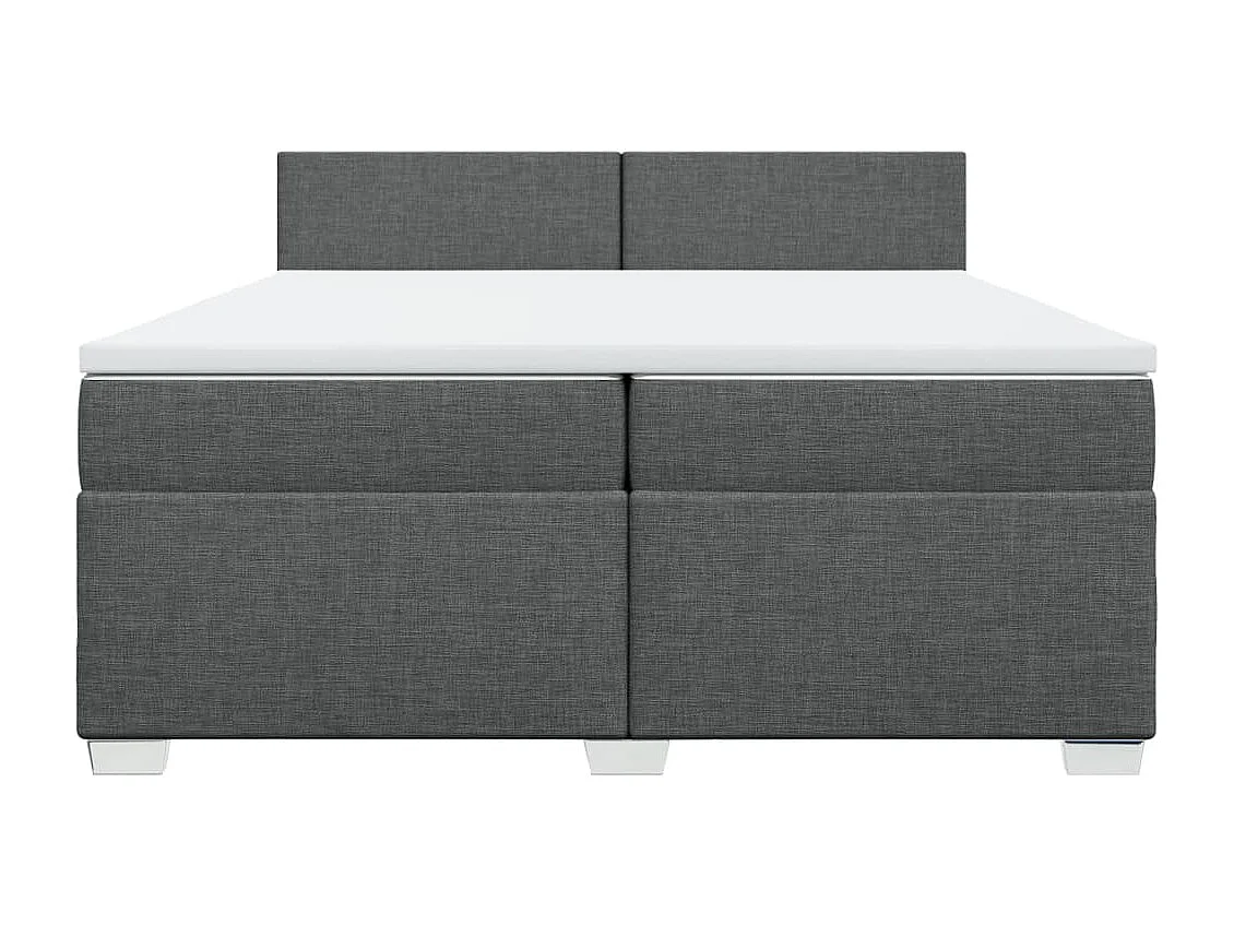 Sommier à lattes de lit avec matelas Gris foncé 200x200cm Tissu