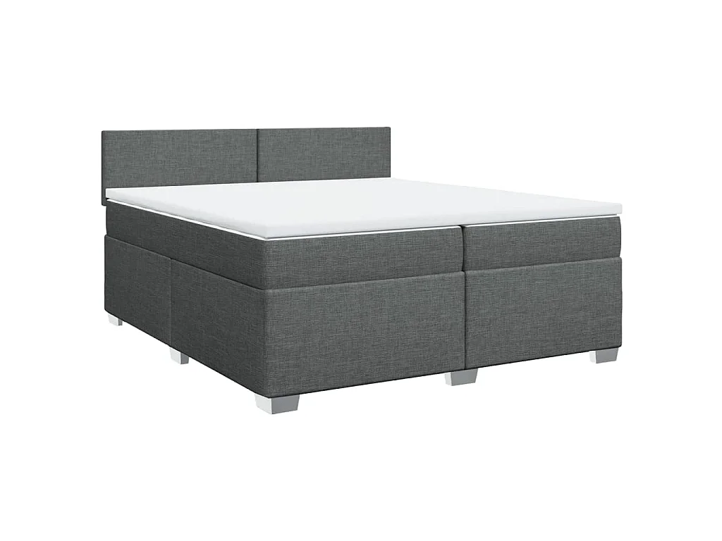 Boxspring met matras stof donkergrijs 200x200 cm